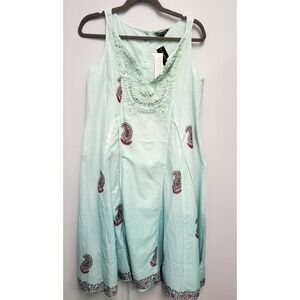 Chaundry KC mint green cotton‎ lined crochet detailed dress NWT Size Small